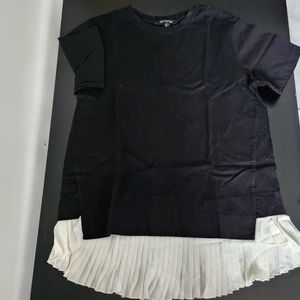 BRF M Pleated Hem Black Tee